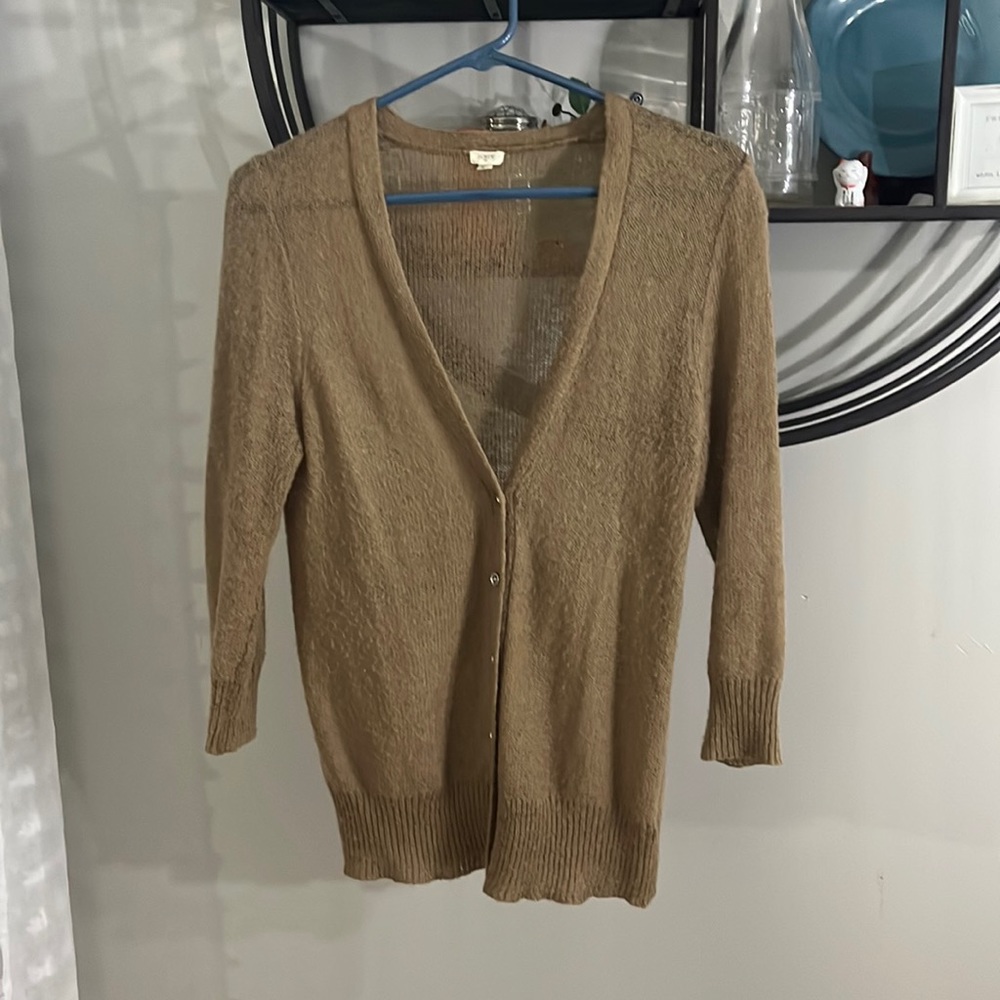 Jcrew, medium, beige button cardigan